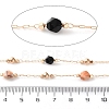 Handmade Brass & Mixed Polygon Mixed Stone Chain for Necklaces Bracelets Making CHC-F019-02G-2