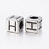 304 Stainless Steel Large Hole Letter European Beads LS-STAS-H428-01AS-H-2