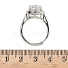 925 Sterling Silver Micro Pave Cubic Zirconia Finger Rings RJEW-B134-01A-03-5