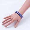 Natural Lapis Lazuli(Dyed)  Beads Stretch Bracelets BJEW-JB02845-01-3