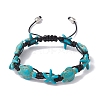 Synthetic Turquoise Starfish & Turtle Braided Bead Bracelet X-BJEW-TA00388-01-1