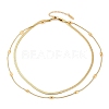 304 Stainless Steel Snake Chain Double Layer Necklaces for Women NJEW-Z072-03G-2