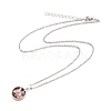 Hummingbird and Flower Donut Pendant Necklace for Women NJEW-I113-12P-2