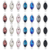 HOBBIESAY 28Pcs 7 Colors Alloy Glass Connector Charms FIND-HY0001-87-1