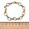 304 Stainless Steel Oval Link Chain Bracelets for Women BJEW-D377-01A-5