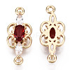 Brass Micro Pave Cubic Zirconia Links Connectors X-KK-R111-008-A02-2