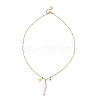 Brass Enamel Evil Eye & 304 Stainless Steel Fish Charms 304 Stainless Steel Chains Necklaces for Women NJEW-JN06382-02-2