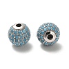 Rhodium Plated 925 Sterling Silver Micro Pave Cubic Zirconia Beads STER-H110-24C-07P-2