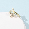 Brass Micro Pave Cubic Zirconia Cuff Rings for Women RJEW-L334-04G-3