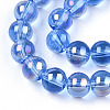 Electroplate Transparent Glass Beads Strands GLAA-T032-T8mm-AB04-2