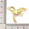 Rack Plating Brass Pave Clear Cubic Zirconia Bowknot Connector Charms KK-I716-28G-3