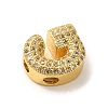 Brass Micro Pave Clear Cubic Zirconia Charms ZIRC-C009-01G-G-2