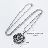 Vintage 304 Stainless Steel Pirate Rune Viking Compass Pendant Necklaces for Men Women LS-AZ8972-2