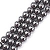 Magnetic Synthetic Hematite Beads Strands G-Q893-12mm-1