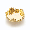 Brass Lace Edge Bezel Cups KK-F762-05G-1