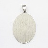 Tarnish Resistant DIY Materials 201 Stainless Steel Flat Oval Hand Stamping Blank Tag Pendants STAS-O044-124-2