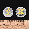 Brass Elder Futhark Alphabet Engraved Symbol Flat Round Natural Quartz Crystal Rune Stones G-I373-01B-4