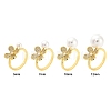 Flower Brass Micro Pave Cubic Zirconia Cuff Cup Peg Ring Settings KK-K297-23G-4