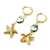 Ocean 304 Stainless Steel and Paua Shell Dangle Earrings EJEW-JE07109-02-4