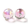 Two Tone UV Plating Rainbow Iridescent Acrylic Beads TACR-D010-03B-06-3