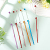 6Pcs 5 Colors DIY Alloy Beadable Crochet Hooks AJEW-TA0003-51-6