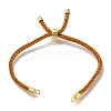 Braided Cotton Cord Slider Bracelet Making MAK-R001-01G-12-1