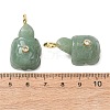 Natural Green Aventurine Carved Pendants G-H357-03G-07-3