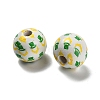 St. Patrick's Day Series Printed Schima Wood European Beads WOOD-V002-01B-2