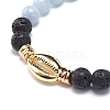5Pcs 5 Style Natural Lava Rock & Natural Quartz & Synthetic Hematite Stretch Bracelets Set BJEW-JB08739-8