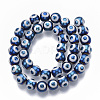 Electroplate Glass Beads Strands EGLA-T012-02B-8MM-2