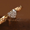 Heart 925 Sterling Silver Micro Pave Clear Cubic Zirconia Finger Rings FS-WGC3F33-02-3