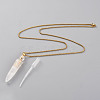 Natural Quartz Crystal Openable Perfume Bottle Pendant Necklaces NJEW-H216-05G-1