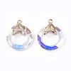Electroplate Glass Pendants EGLA-N005-001C-3