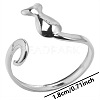Geometric Stainless Steel Cat Open Cuff Ring for Unisex XN1177-1-1