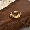 Textured 304 Stainless Steel Open Cuff Rings RJEW-R014-03G-03-3