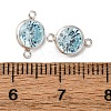 925 Streling Silver Pave Cubic Zirconia Birthstone Connector Charms STER-NH0001-80P-10-3