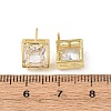 Brass Micro Pave Clear Cubic Zirconia Stud Earrings EJEW-C174-02B-G-5