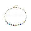 Lampwork Evil Eye & Glass Seed Beaded Necklace Bracelet SJEW-JS01247-3