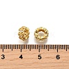 Brass Micro Pave Cubic Zirconia Rondelle European Beads KK-C106-12G-2