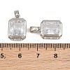Brass Pave Clear Cubic Zirconia Charms CU-CBAA571-15P-3