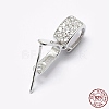 Anti-Tarnish Rhodium Plated 925 Sterling Silver Micro Pave Cubic Zirconia Pendant Bails STER-P034-43P-1