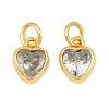 Brass Pave Cubic Zirconia Charms CU-CBA3D67-09G-04-1