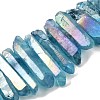 Electroplate Natural Nuggets Quartz Crystal Beads Strands G-O065-03C-4