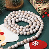 Christmas Wood Round Beads Hanging Ornaments HJEW-CA00082-5
