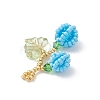 Glass Seed Beaded Berries & Leaf Pendants PALLOY-MZ01114-04-4