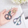 SUNNYCLUE 2Pcs 2 Style Stainless Steel Retro-style Sewing Scissors for Embroidery TOOL-SC0001-29-3