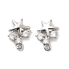Brass with Cubic Zirconia Stud Earring Finding LS-KK-Q048-14P-1