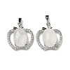 Natural Quartz Crystal with Clear Cubic Zirconia Pendants G-G133-03P-20-1