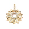 Brass Micro Pave Cubic Zirconia Pendants KK-F939-02D-G-1