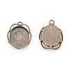 Tibetan Style Alloy Pendant Cabochon Settings TIBEP-0581-AB-LF-2